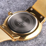 Luxe kristal quartz horloge voor heren - Waterdicht gouden polshorloge Roestvrij stalen klok