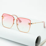 Randlose, quadratische Biene-Sonnenbrille in Übergröße – Brille mit Farbverlauf UV400-Brille für Damen