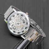 Mechanical Hollow Design Wristwatch Unisex - Stainless Steel Retro Watch Quartz Luxury