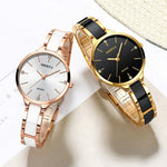 Luxe horloge voor dames - Keramische armband Klok Quartz roestvrij stalen horloge