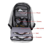 Anti Theft Backpack with USB Charger - Large Capacity School 15.6 inch Laptop Water Repellent Bag