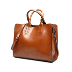 Large Vintage Tote Bag - Leather Casual Shoulder Handbag