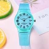 Transparent Candy Jelly Watch Women - Wasserdichte Silikon-Quarz-Studenten-Armbanduhr