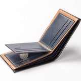 Vintage-Leder-Brieftasche für Herren – PU-Leder, luxuriös, schmal, Kreditkarten-Clip-Halter