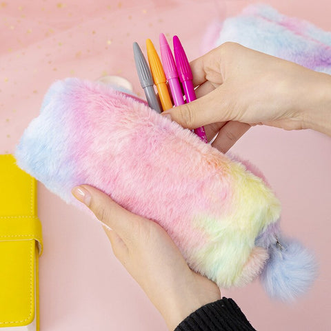 Creative Rainbow Gradient Color Pencil Case - School Pen Holder Case Pouch for Girls Students
