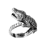 Vintage Silber Krokodil Ring - einfacher Charme niedliches Design Schmuck Tier Ringe Eisenlegierung