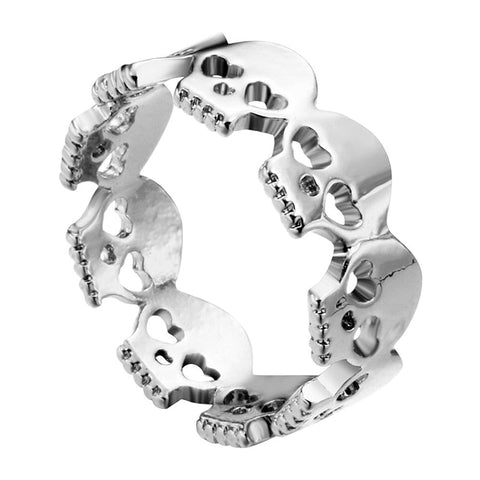 Vintage Silber Totenkopf Ring - einfacher Charme niedliches Design Schmuck Tierringe Eisenlegierung