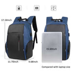 Oxford-laptoprugzak met USB-oplader - waterdichte schooltas met grote capaciteit van 15,6 inch voor laptops