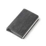 RFID Credit Card Holder Wallet - Vintage Leather Aluminium Case with Money Clip