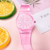 Transparent Candy Jelly Watch Women - Wasserdichte Silikon-Quarz-Studenten-Armbanduhr