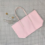 Large Capacity Tote Bag for Women - Macaroon Colors Waterproof Coating PVC Zipper Handbag