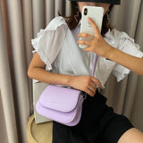 Small Crossbody Bag for Women Solid Flap - Shoulder Designer Messenger Handbag Purse