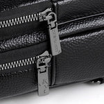 Crossbody Chest Pack Bag - Durable PU Leather Vintage Shoulder Bag Messenger Purse
