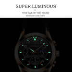 Montre en Acier Inoxydable pour Homme - Montre-Bracelet Lumineuse de Luxe à Quartz Étanche