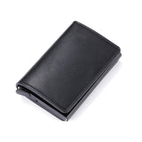 Portemonnee met RFID-creditcardhouder - Vintage leren aluminium etui met geldclip