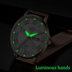 Ultradun luxe horloge voor dames - quartz kalenderklok roestvrij staal leer waterdicht horloge