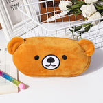 Cartoon Animals Plush Pencil Case - Kawaii Pouch Bag Case School and Office Supplies