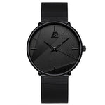 Montre minimaliste pour homme - Montre-bracelet à quartz simple et ultra-mince à la mode