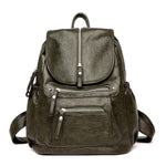 Vintage PU-Leder-Rucksack für Frauen – Schulter-Reiseschule Mochilas Reißverschlusstasche