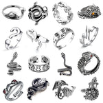 Vintage zilveren smiley ster ring - eenvoudige charme schattig ontwerp sieraden dieren ringen ijzerlegering