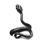 Vintage zwarte slangenring - eenvoudige charme schattig ontwerp sieraden dierenringen ijzerlegering