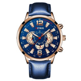Edelstahl-Sportuhr für Herren – Quarz-Armbanduhr mit Kalender-Leuchtuhr aus Stahl