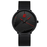 Montre minimaliste pour homme - Montre-bracelet à quartz simple et ultra-mince à la mode