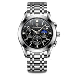 Edelstahluhr für Herren - Leuchtende Luxus-Armbanduhr mit wasserdichtem Quarz