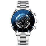 Classic Wristwatch for Men - Quartz Steel Belt Luxury Watch Calendar Business