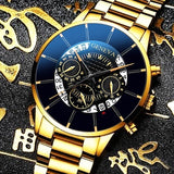 Classic Wristwatch for Men - Quartz Steel Belt Luxury Watch Calendar Business