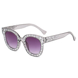 Oversized Mozaïek Star Zonnebril voor Dames - Retro Leuke Catwalk Bril UV400 Eyewear