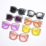 Oversized Mosaic Star Sunglasses for Women - Retro Cute Catwalk Glasses UV400 Eyewear