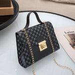 Luxury Shoulder Bag with Gold Chain - Crossbody Small Square Clutch Handbag