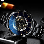 Montre-bracelet classique pour homme - Quartz, ceinture en acier, montre de luxe, calendrier, affaires