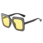 Oversized Mozaïek Star Zonnebril voor Dames - Retro Leuke Catwalk Bril UV400 Eyewear