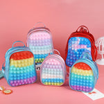 Mini Pop It Backpack for Children - Stress Relief Soft Toy Squishy Bubble Fidget Bag