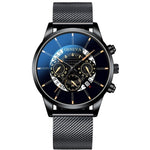 Klassische Armbanduhr für Herren – Quarz-Stahlband Luxusuhr Kalender Business