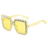 Oversized Mozaïek Star Zonnebril voor Dames - Retro Leuke Catwalk Bril UV400 Eyewear