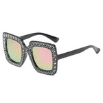 Oversized Mosaic Star Sunglasses for Women - Retro Cute Catwalk Glasses UV400 Eyewear