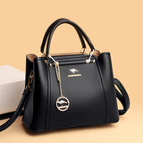 Weiche Lederhandtasche für Damen - Luxus-Designer-3-Lagen-Schulter-Crossbody-Tasche