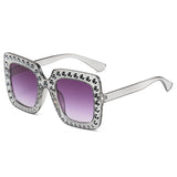 Oversized Mozaïek Star Zonnebril voor Dames - Retro Leuke Catwalk Bril UV400 Eyewear