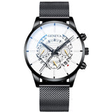 Klassiek horloge voor heren - Quartz stalen riem Luxe horloge Kalender Zakelijk