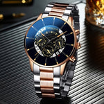 Montre-bracelet classique pour homme - Quartz, ceinture en acier, montre de luxe, calendrier, affaires