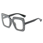 Oversized Mozaïek Star Zonnebril voor Dames - Retro Leuke Catwalk Bril UV400 Eyewear