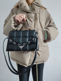 Luxus-Umhängetasche mit Klappe und Kette für Damen – modische Geldbörse aus PU-Leder, klassische Handtasche