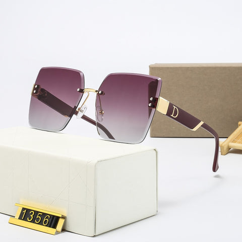 Luxury Rimless Sunglasses Women Fashion Oversized Outdoor Gradient Shades  UV400