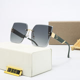 Oversized zonnebril zonder rand voor dames - Designer vierkante zonnebril UV400 Shades