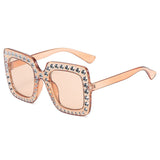 Oversized Mozaïek Star Zonnebril voor Dames - Retro Leuke Catwalk Bril UV400 Eyewear