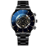 Montre-bracelet classique pour homme - Quartz, ceinture en acier, montre de luxe, calendrier, affaires