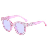 Oversized Mosaic Star Sunglasses for Women - Retro Cute Catwalk Glasses UV400 Eyewear